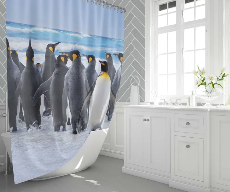 King Penguins Oceanic Splendor Shower Curtain 1