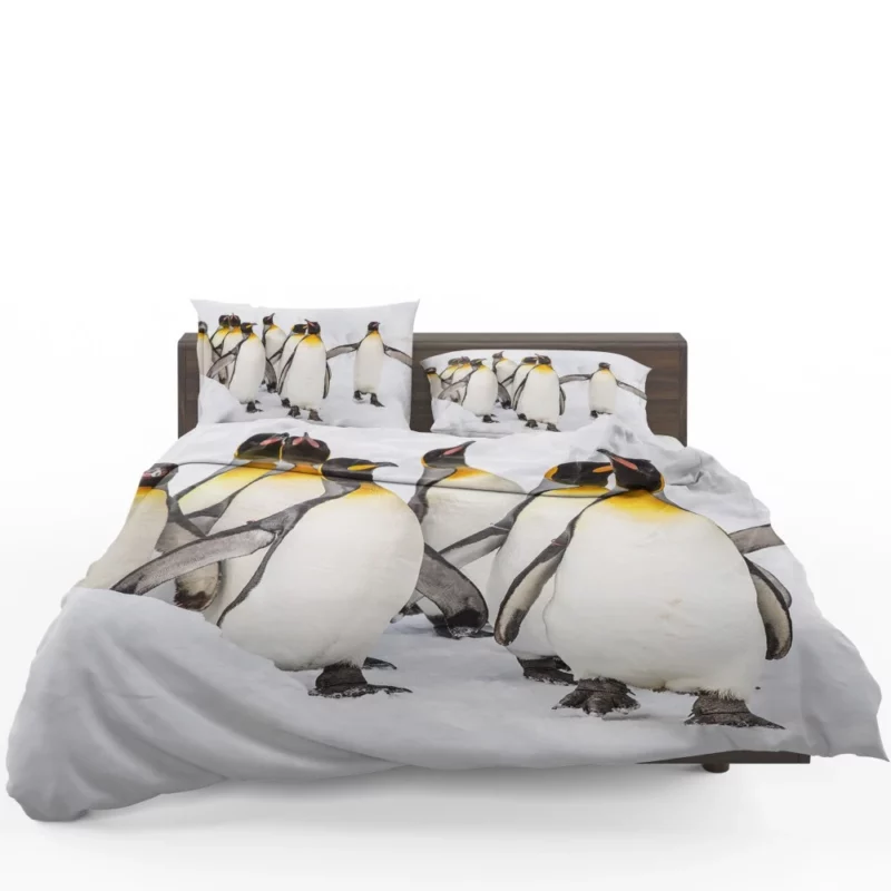 King Penguins in Majestic Form Regal Beauty Bedding Set