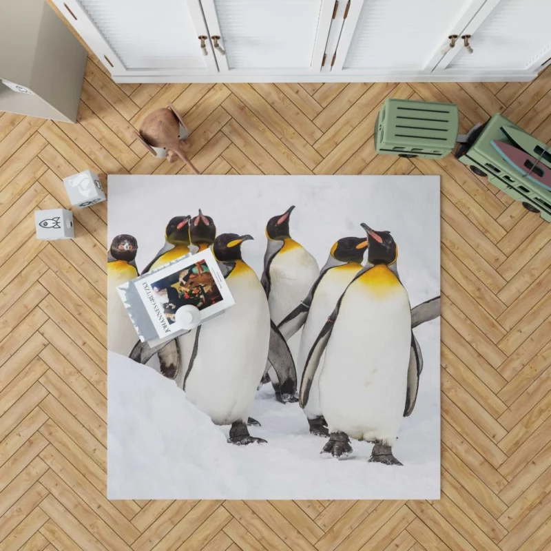 King Penguins in Majestic Form Regal Beauty Rug