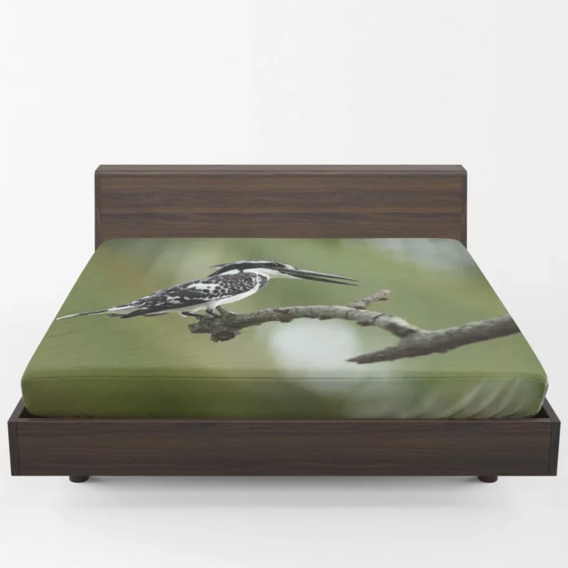 Kingfisher Colorful Perch Branch Beauty Fitted Sheet