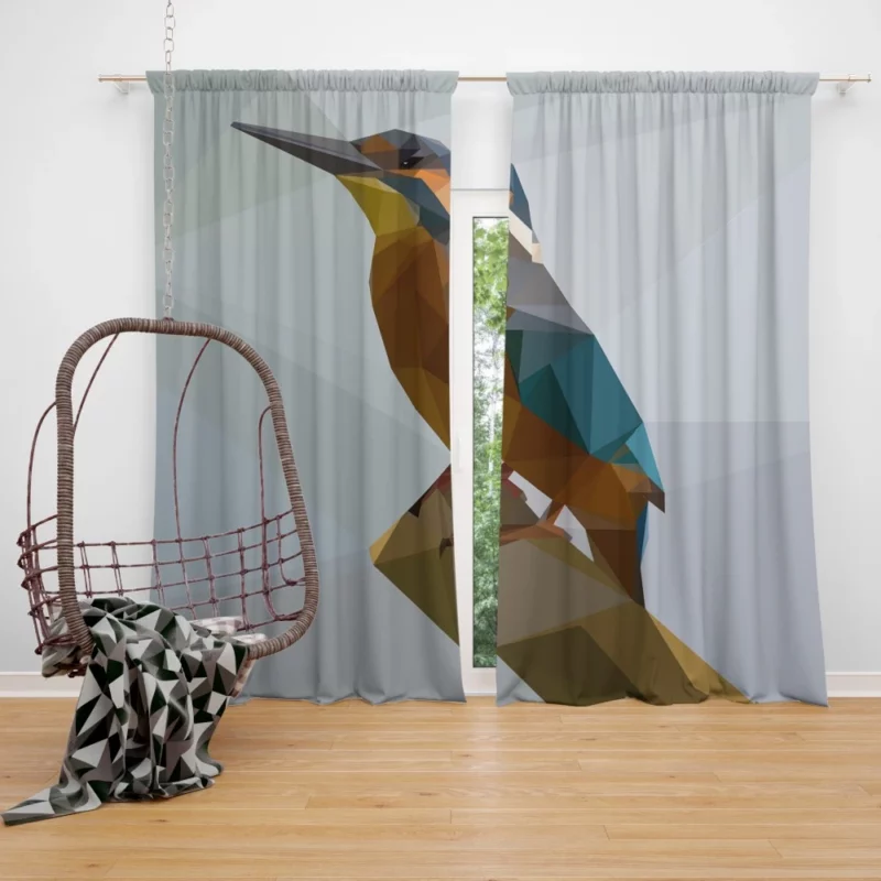 Kingfisher Polygonal Presence Minimalist Charm Curtain