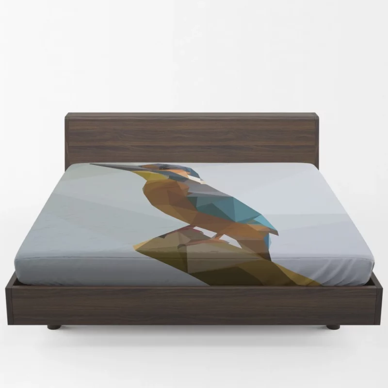 Kingfisher Polygonal Presence Minimalist Charm Fitted Sheet