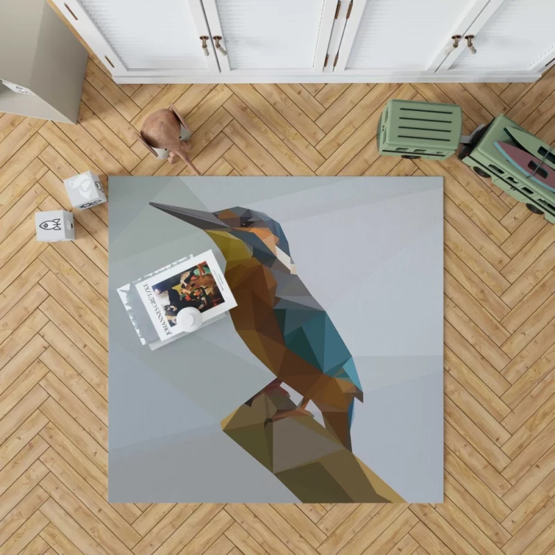 Kingfisher Polygonal Presence Minimalist Charm Rug