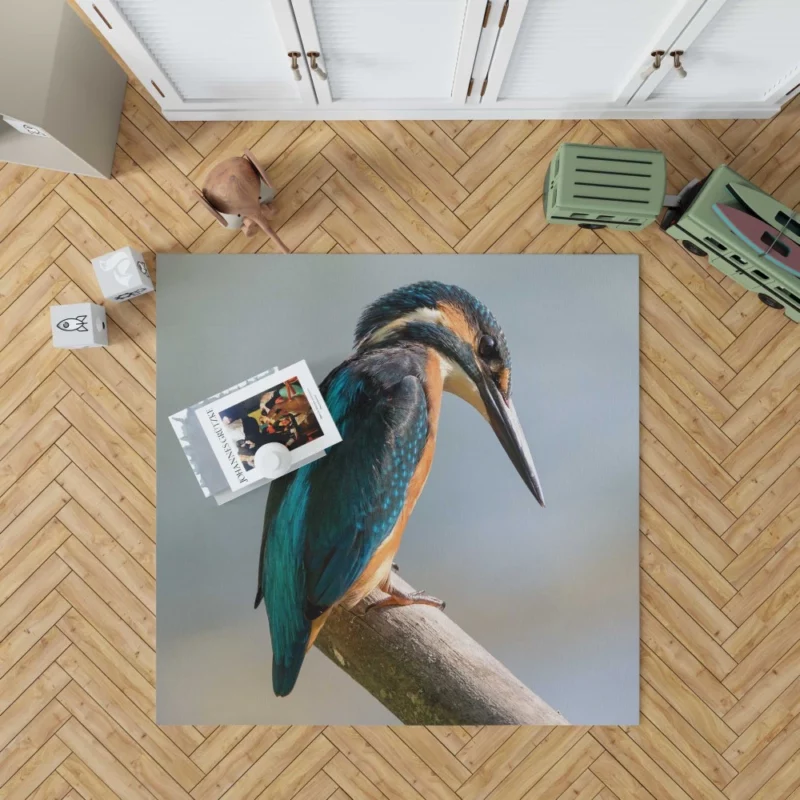 Kingfisher Waterside Perch Avian Watcher Rug