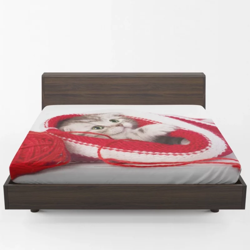 Kitten Playful Antics Whiskered Joy Fitted Sheet