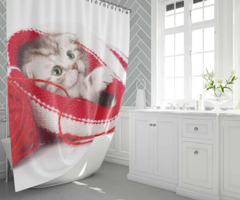 Kitten Playful Antics Whiskered Joy Shower Curtain 1