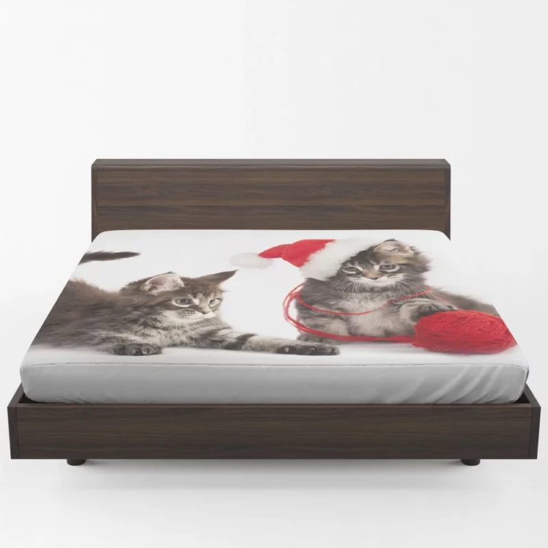 Kitten Playful Prance Joyful Antics Fitted Sheet