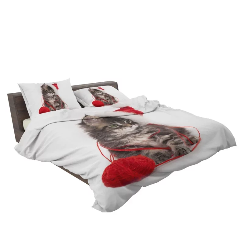 Kitten Santa Playtime Feline Festivities Bedding Set 2