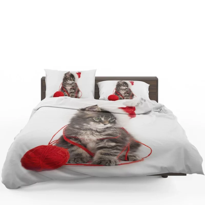 Kitten Santa Playtime Feline Festivities Bedding Set