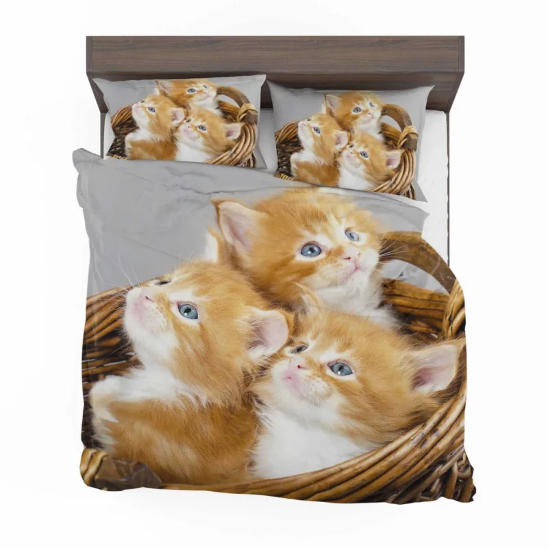 Kitten Trio Basket of Cuteness Bedding Set 1