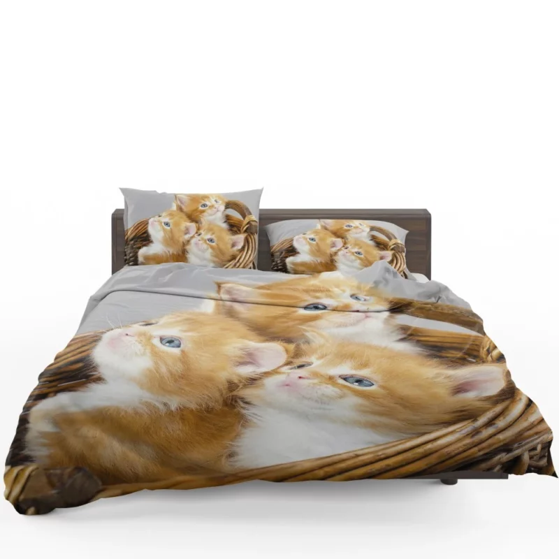 Kitten Trio Basket of Cuteness Bedding Set