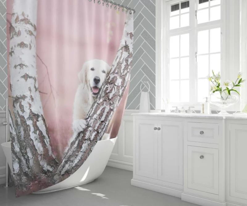 Labrador Ever-Wagging Tail Joyful Companion Shower Curtain 1