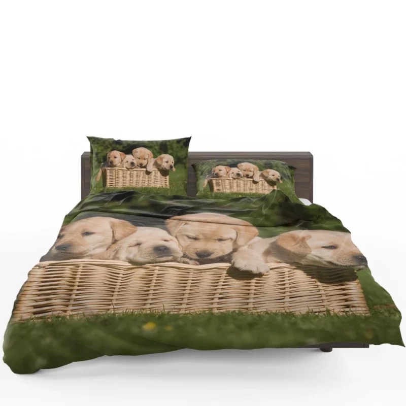 Labrador Puppy Playful Antics Joyful Bedding Set