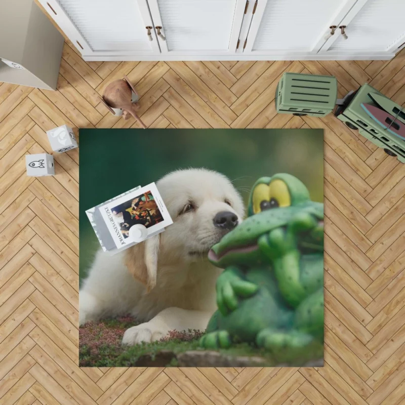 Labrador Puppy Playful Charm Fuzzy Delight Rug