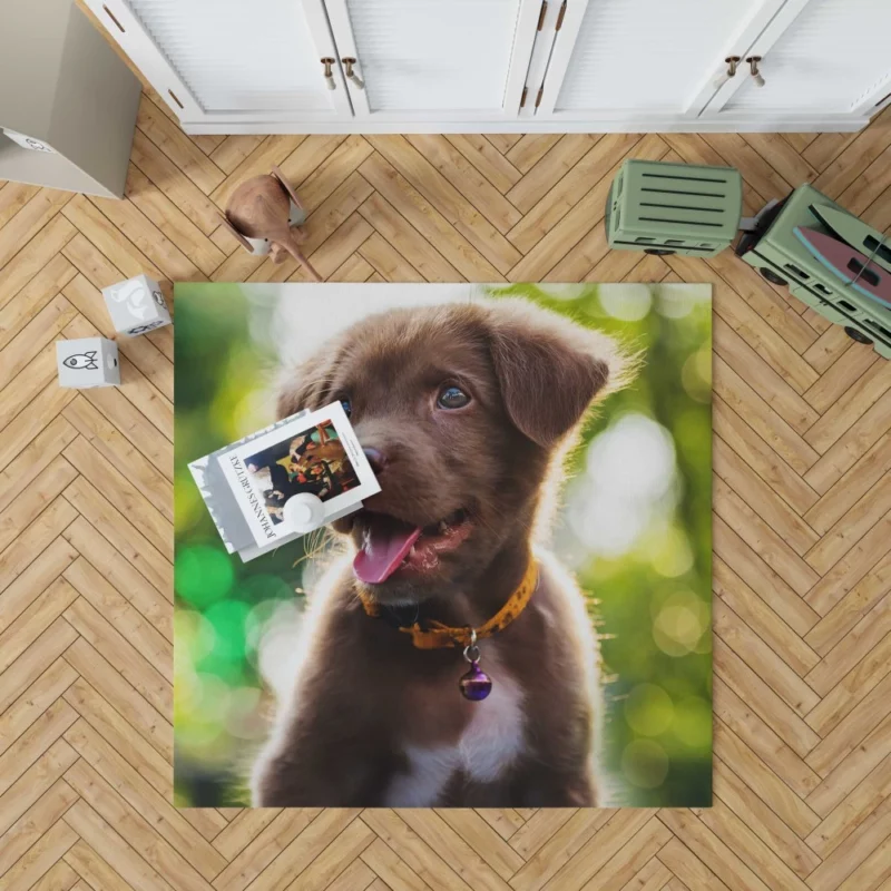 Labrador Retriever Puppy Bokeh Whimsy Rug