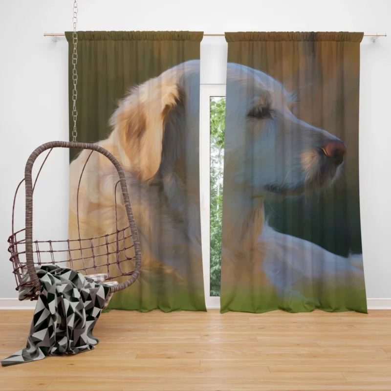 Labrador Retriever in Artistic Oil Paint Canine Beauty Curtain