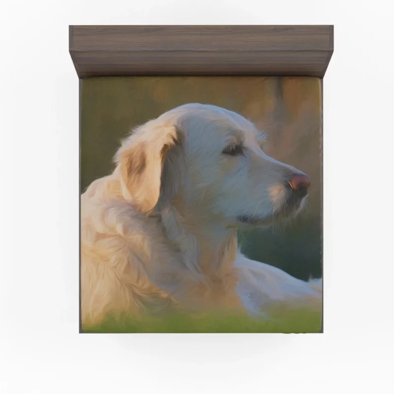 Labrador Retriever in Artistic Oil Paint Canine Beauty Fitted Sheet 1