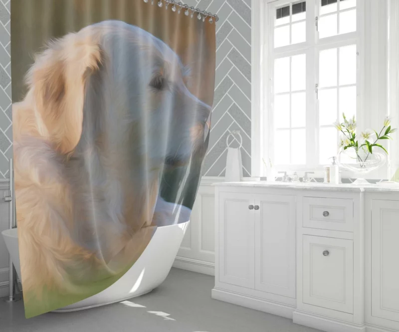 Labrador Retriever in Artistic Oil Paint Canine Beauty Shower Curtain 1