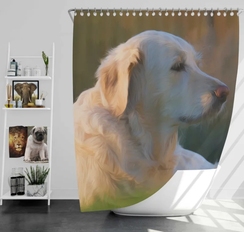 Labrador Retriever in Artistic Oil Paint Canine Beauty Shower Curtain