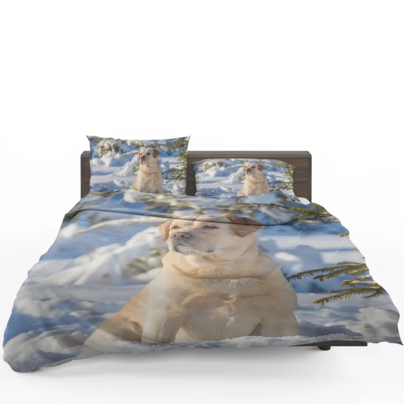 Labrador Retriever in Snow Winter Elegance Bedding Set