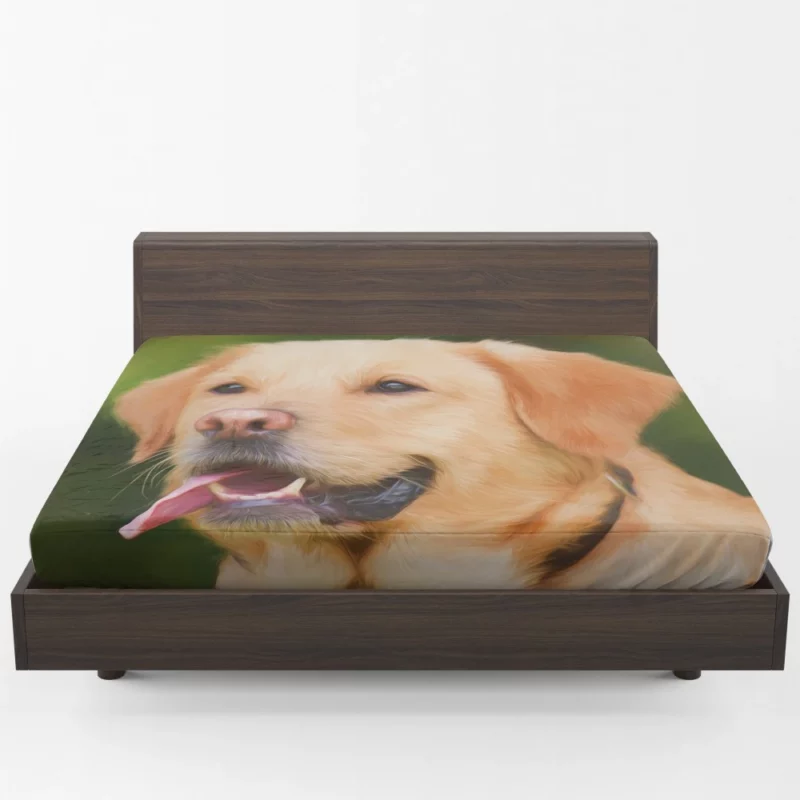 Labrador in Artistic Oil Paint Furry Majesty Fitted Sheet