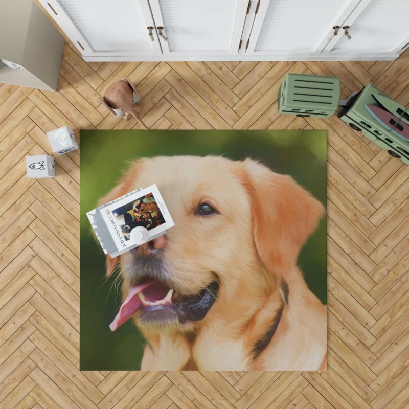 Labrador in Artistic Oil Paint Furry Majesty Rug