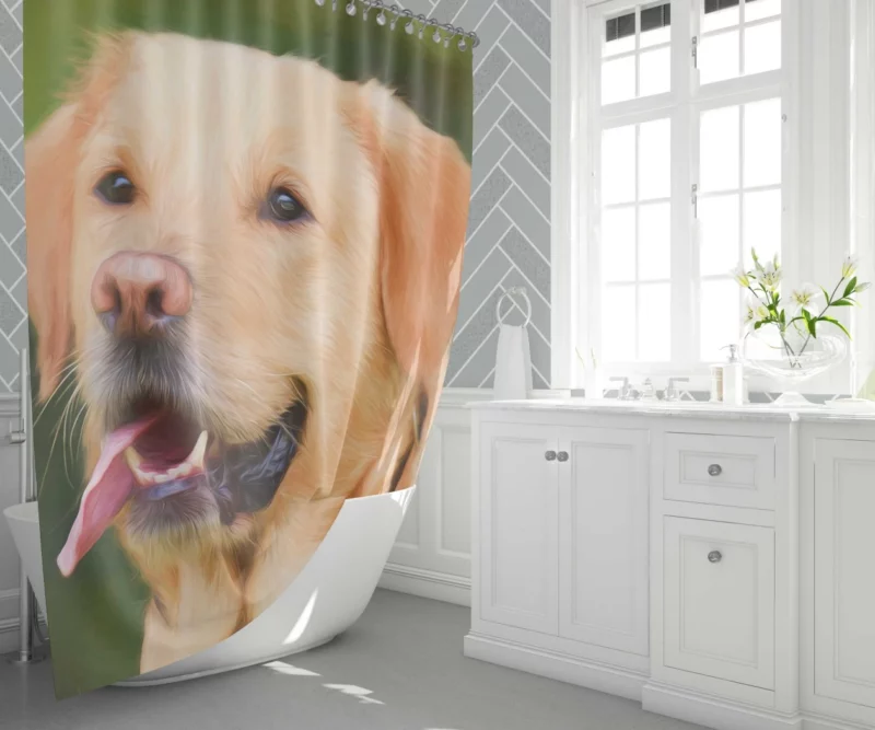 Labrador in Artistic Oil Paint Furry Majesty Shower Curtain 1