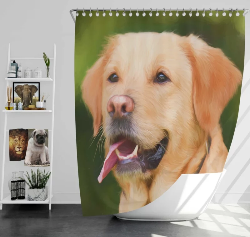 Labrador in Artistic Oil Paint Furry Majesty Shower Curtain