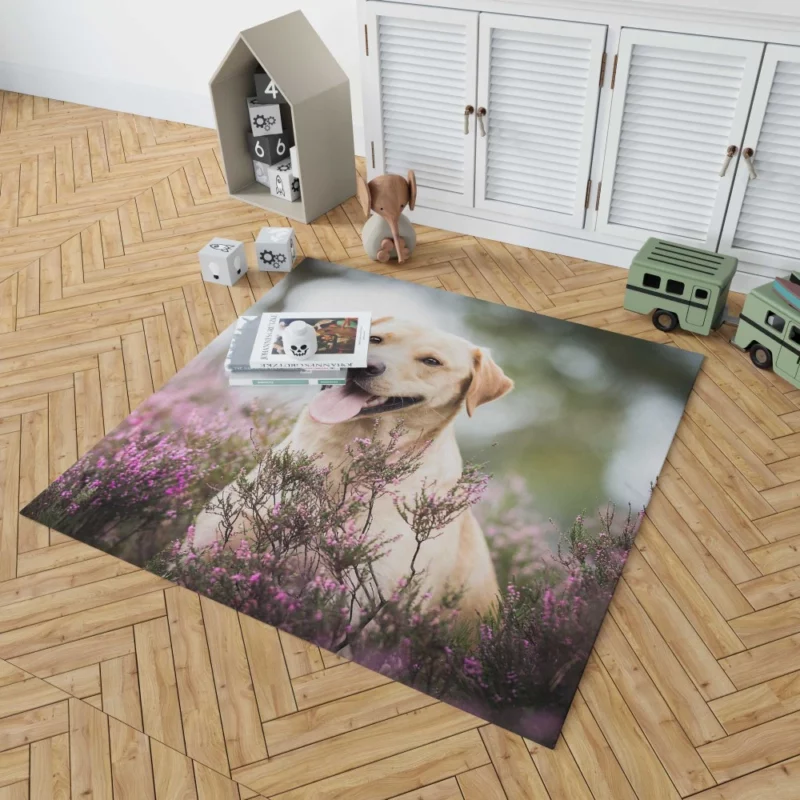 Lavender-Adorned Labrador Beauty Rug 1