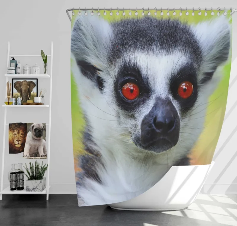 Lemur Playful Selfies Quirky Delight Shower Curtain