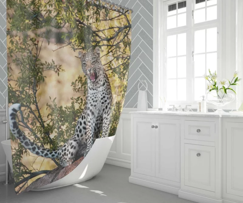 Leopard African Majesty Fierce Beauty Shower Curtain 1