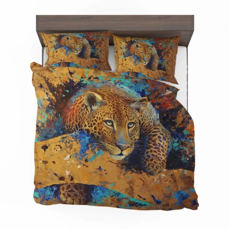 Leopard Artistic Intrigue Feline Elegance Bedding Set 1