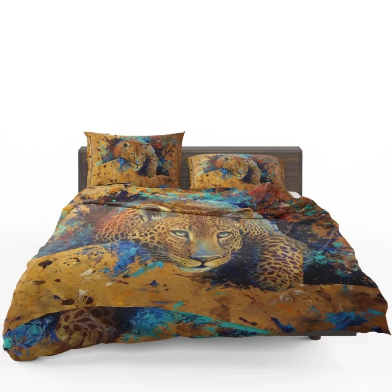 Leopard Artistic Intrigue Feline Elegance Bedding Set