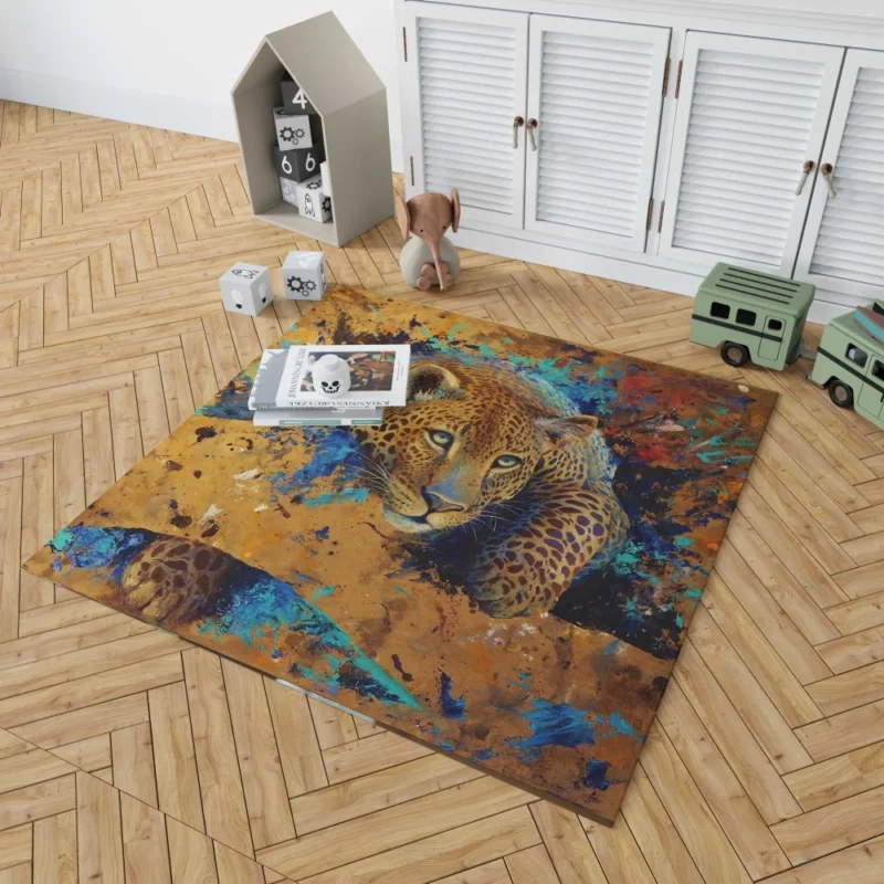 Leopard Artistic Intrigue Feline Elegance Rug 1