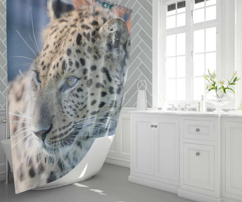 Leopard Captivating Close-Up Shower Curtain 1