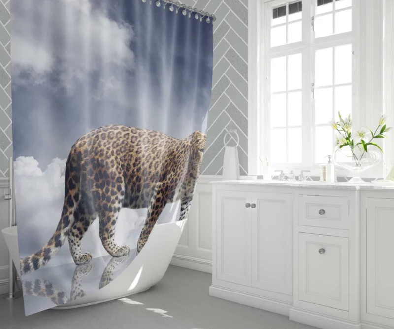 Leopard Elegance Silent Majesty Shower Curtain 1