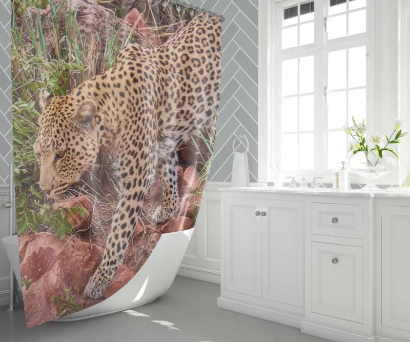 Leopard Ferocious Shower Curtain 1