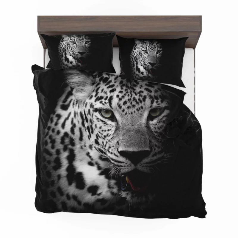 Leopard Intrigue on a Dark Canvas Bedding Set 1