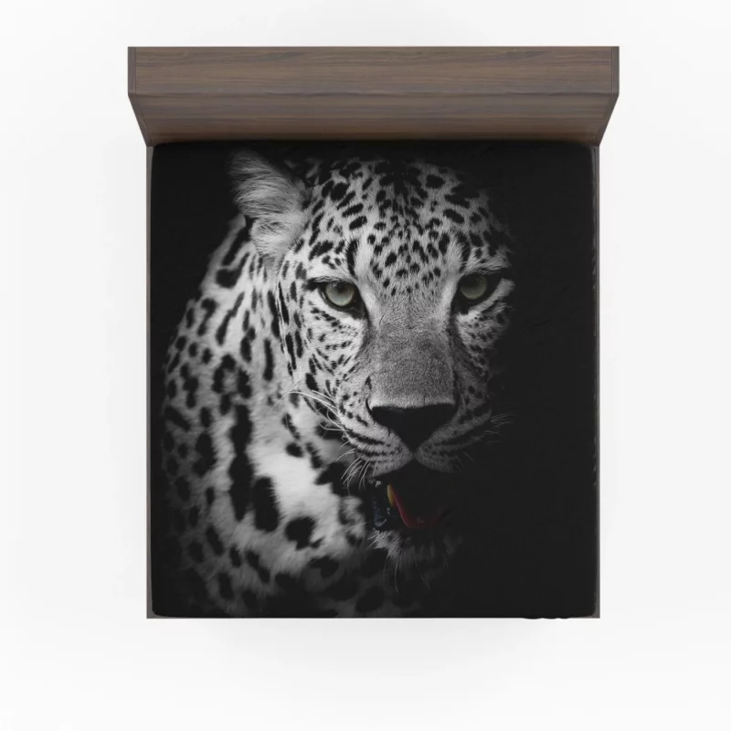 Leopard Intrigue on a Dark Canvas Fitted Sheet 1