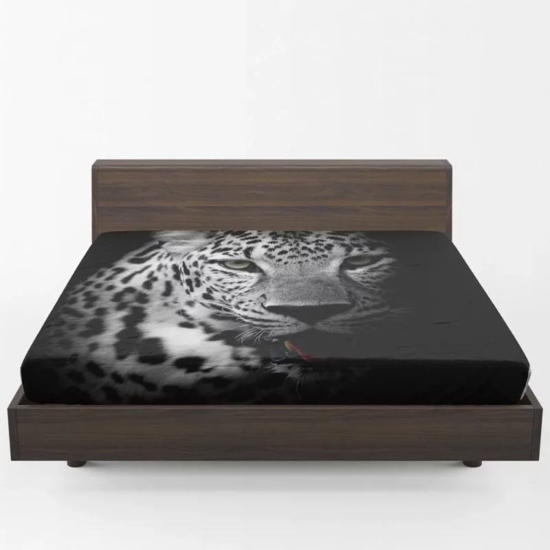 Leopard Intrigue on a Dark Canvas Fitted Sheet