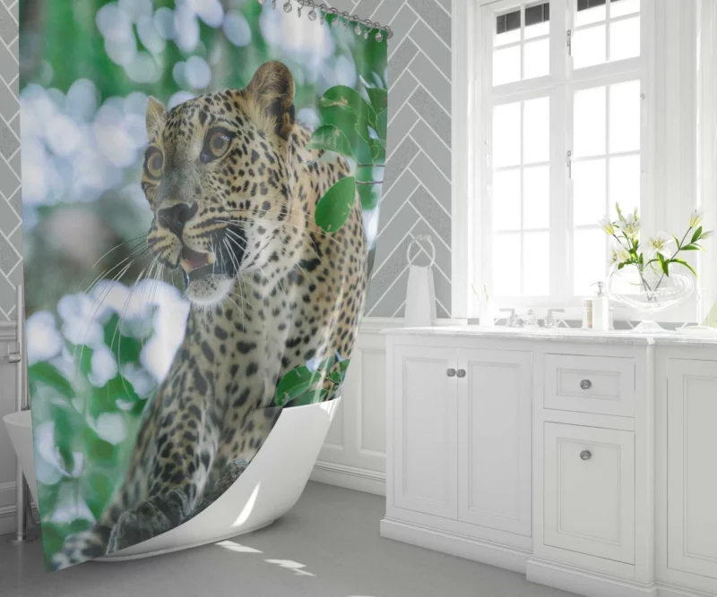 Leopard Mysterious Bokeh Shower Curtain 1