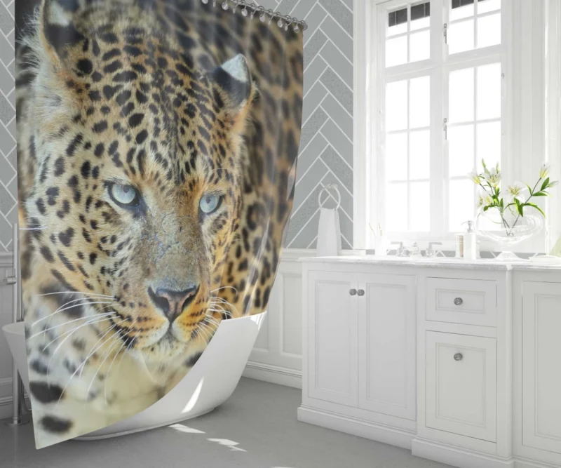 Leopard Mysterious Gaze Enigmatic Beauty Shower Curtain 1