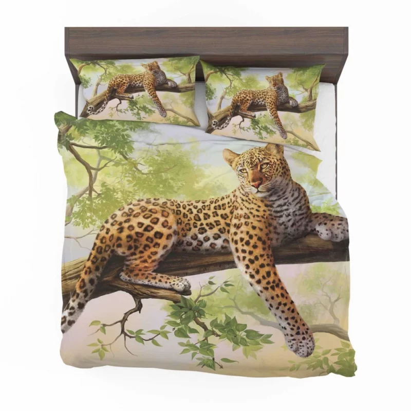 Leopard Mystical Stance Enigmatic Beauty Bedding Set 1