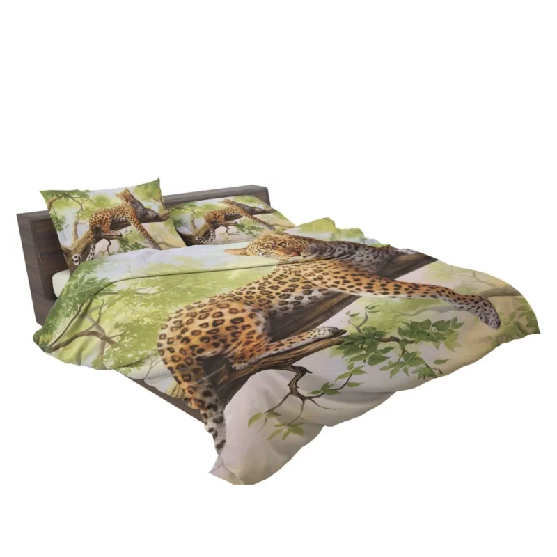 Leopard Mystical Stance Enigmatic Beauty Bedding Set 2