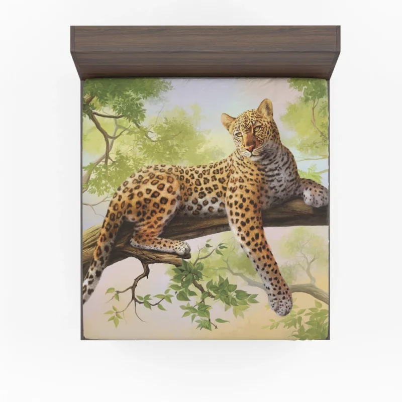 Leopard Mystical Stance Enigmatic Beauty Fitted Sheet 1