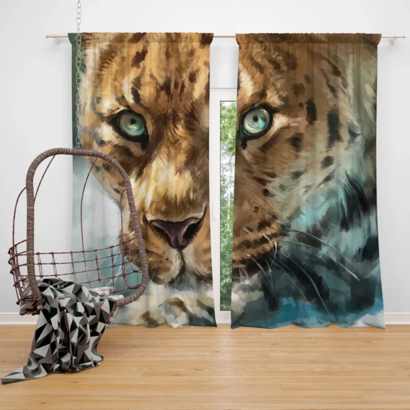 Leopard Painted Majesty Wilderness Charm Curtain