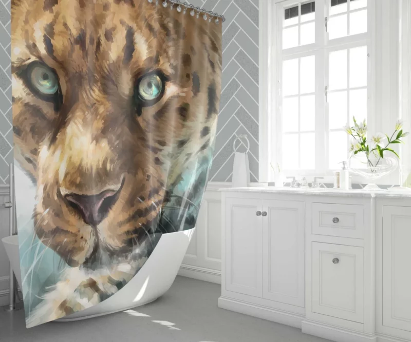 Leopard Painted Majesty Wilderness Charm Shower Curtain 1