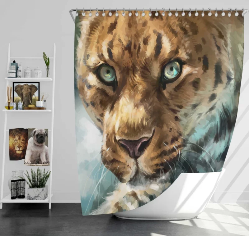 Leopard Painted Majesty Wilderness Charm Shower Curtain