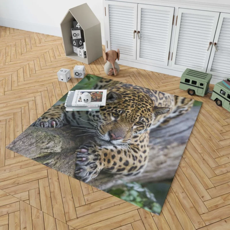 Leopard Perched on Tree Wilderness Elegance Rug 1