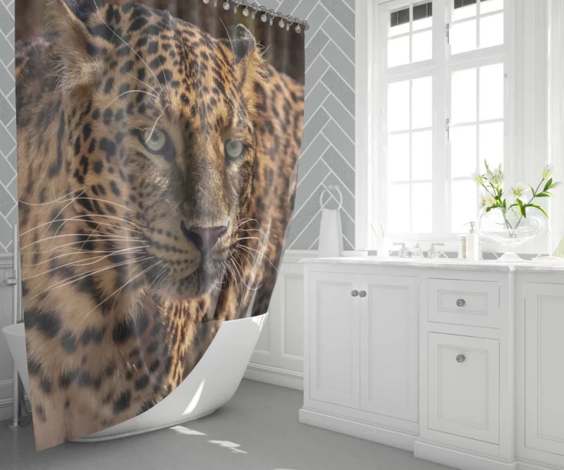 Leopard Power Shower Curtain 1